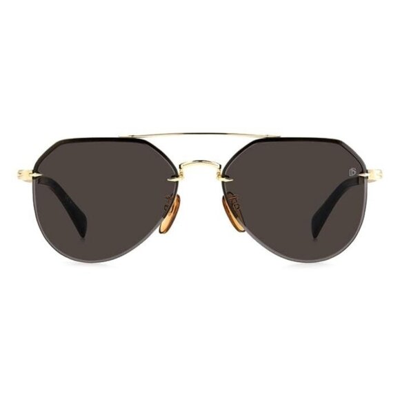 New DAVID BECKHAM Gold Semi Rimless Aviator DB 1090/G/S RHLIR Sunglasses Women - Picture 2 of 4